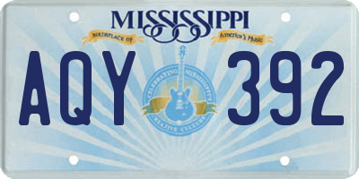 MS license plate AQY392