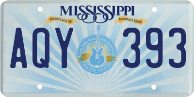MS license plate AQY393