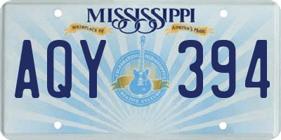 MS license plate AQY394