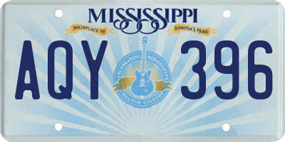 MS license plate AQY396