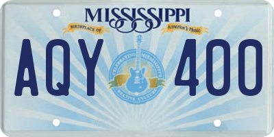 MS license plate AQY400