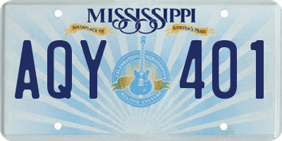 MS license plate AQY401