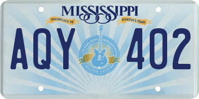 MS license plate AQY402