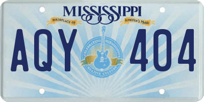 MS license plate AQY404