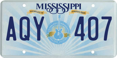 MS license plate AQY407