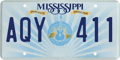 MS license plate AQY411