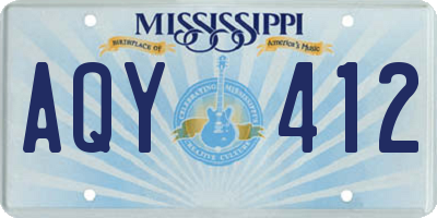 MS license plate AQY412