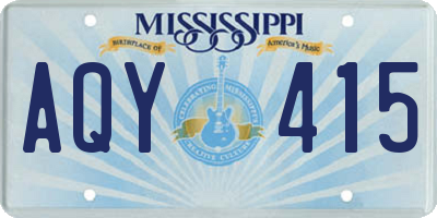 MS license plate AQY415