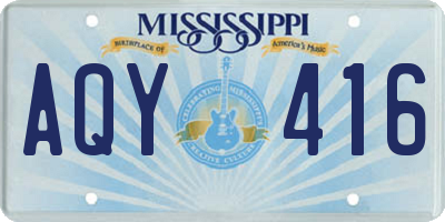 MS license plate AQY416