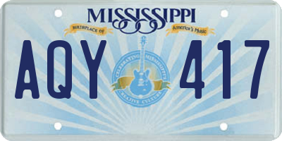 MS license plate AQY417