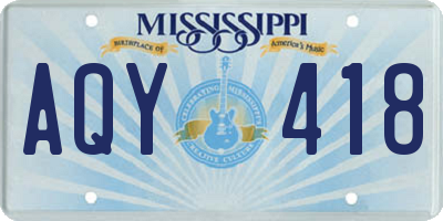 MS license plate AQY418