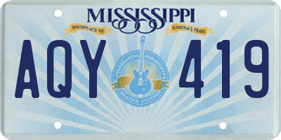 MS license plate AQY419