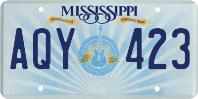 MS license plate AQY423