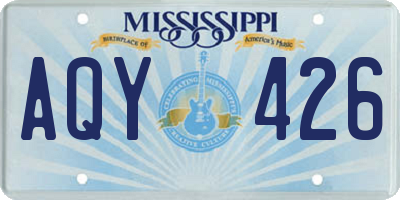MS license plate AQY426