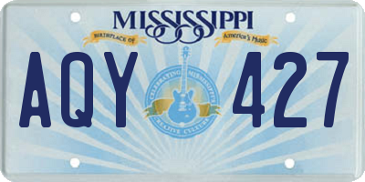 MS license plate AQY427