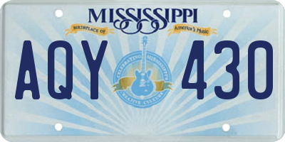 MS license plate AQY430