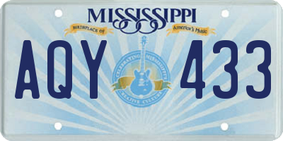 MS license plate AQY433