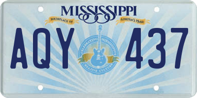 MS license plate AQY437