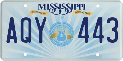 MS license plate AQY443