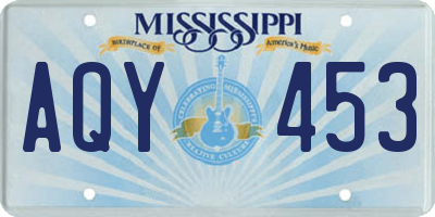 MS license plate AQY453