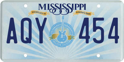 MS license plate AQY454