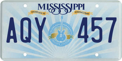 MS license plate AQY457