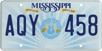 MS license plate AQY458