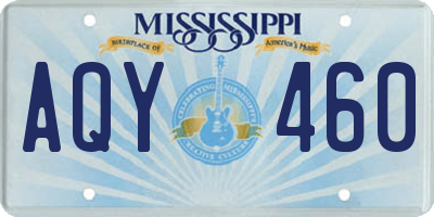 MS license plate AQY460