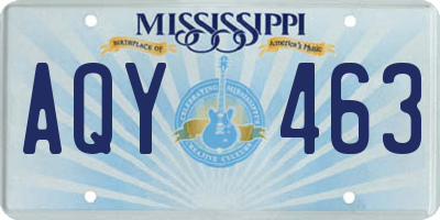 MS license plate AQY463