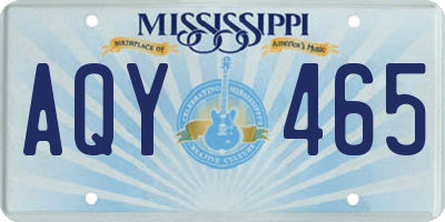MS license plate AQY465