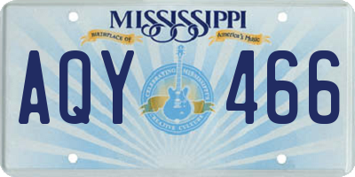 MS license plate AQY466