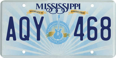 MS license plate AQY468