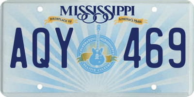 MS license plate AQY469