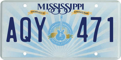 MS license plate AQY471