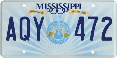 MS license plate AQY472