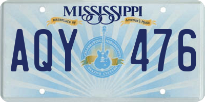 MS license plate AQY476