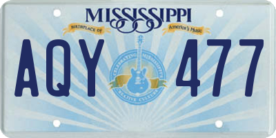 MS license plate AQY477