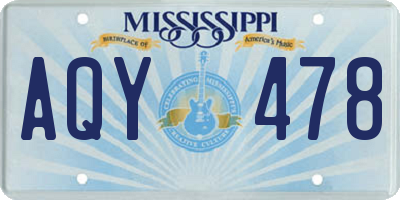 MS license plate AQY478