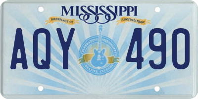 MS license plate AQY490