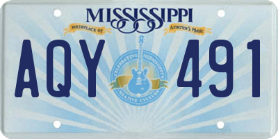 MS license plate AQY491
