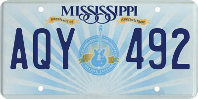 MS license plate AQY492
