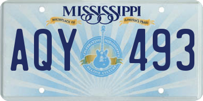 MS license plate AQY493