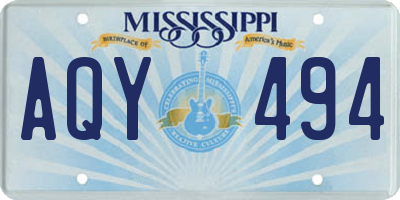 MS license plate AQY494