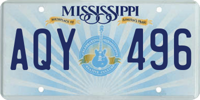 MS license plate AQY496