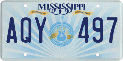 MS license plate AQY497