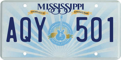 MS license plate AQY501