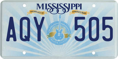 MS license plate AQY505