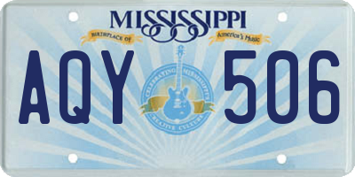 MS license plate AQY506
