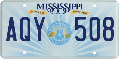 MS license plate AQY508