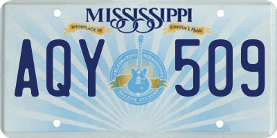 MS license plate AQY509